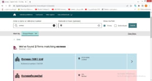 results page confirming that Exness already has FCA regulation license provided also by location and reference number of the license