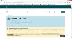 steps of how to make sure that the Exness company is licensed by the FCA