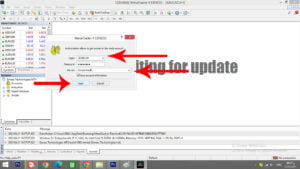 meta trader 4 on PC login box filled by account number and password and server name