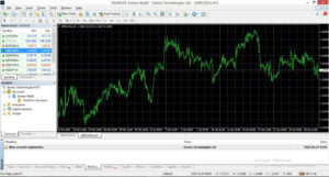 meta trader 4 PC platform showing the page after signing in