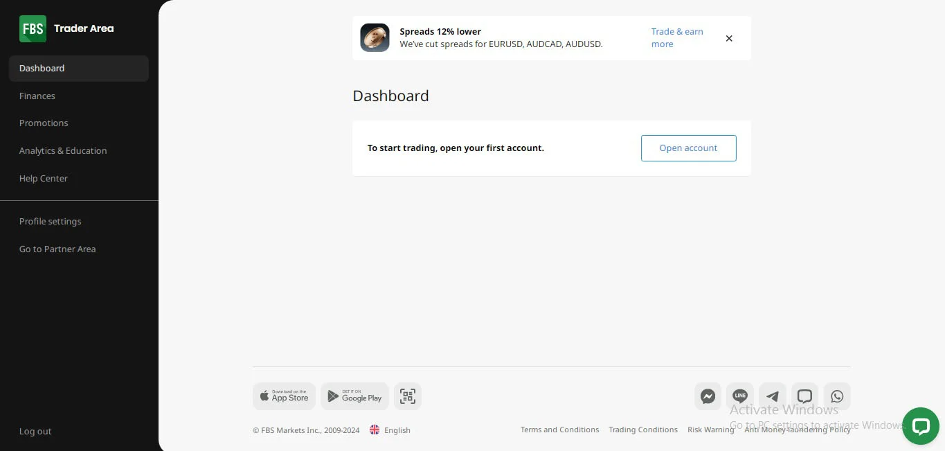 FBS user Dashboard